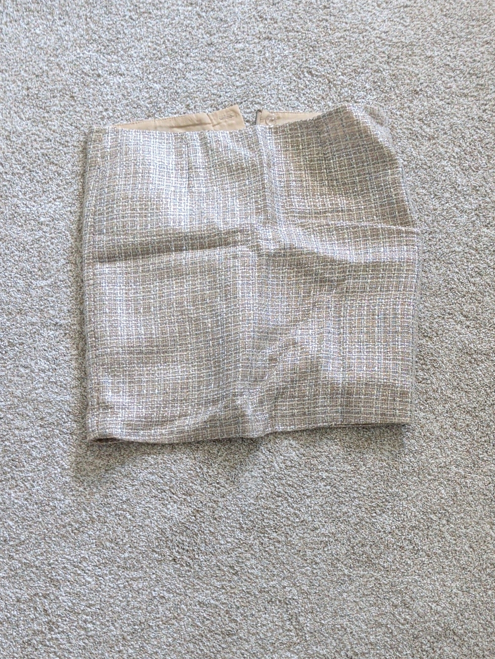Willi Smith Beige Multitone Tweed Mini Skirt